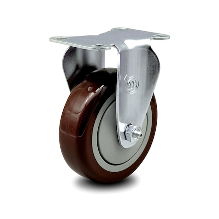 Service Caster 4 Inch Maroon Polyurethane Wheel Rigid Top Plate Caster SCC-20R414-PPUB-MRN